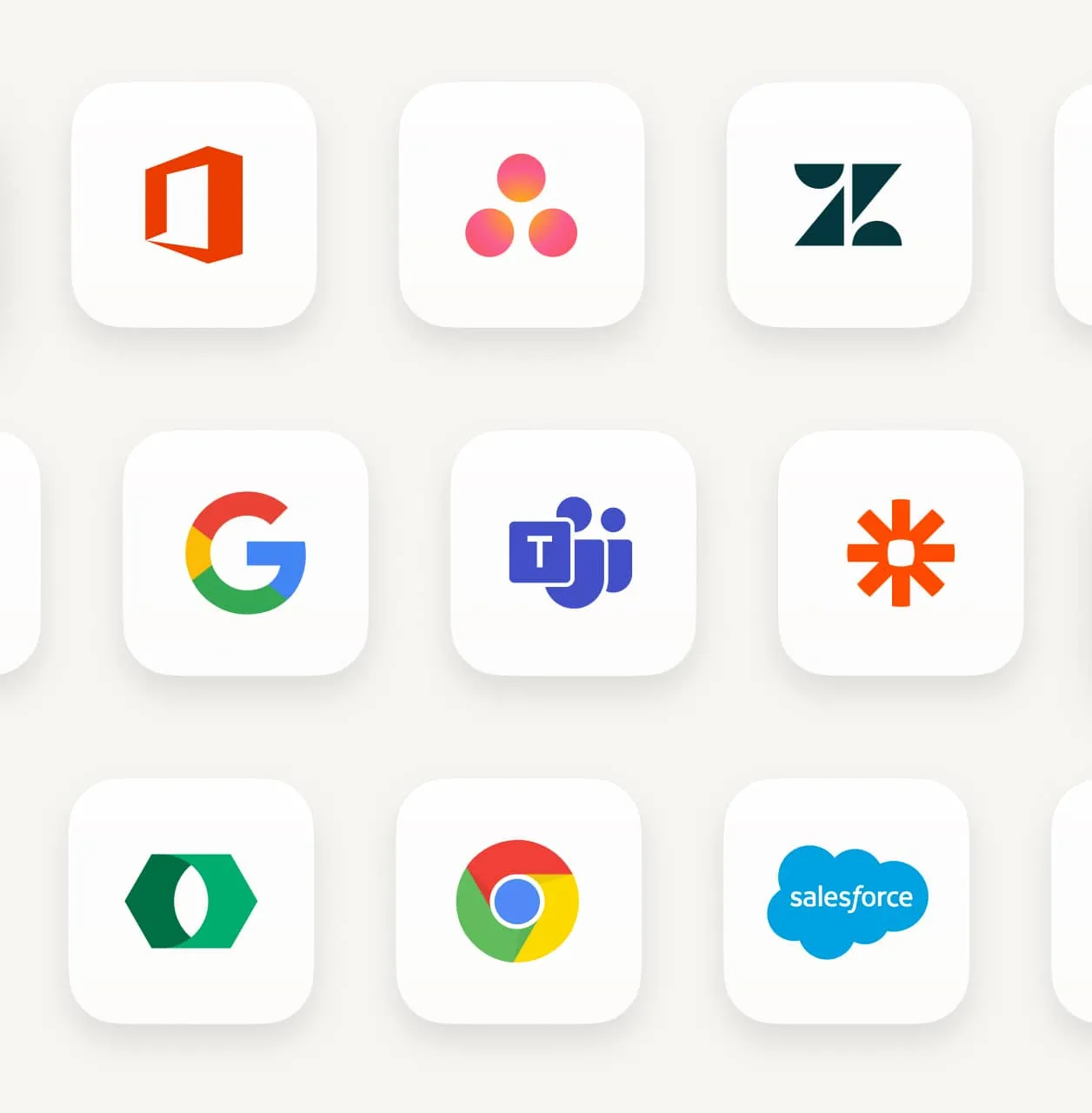 Selection of available RingCentral integrations (Google, Zendesk, Salesforce, and more)