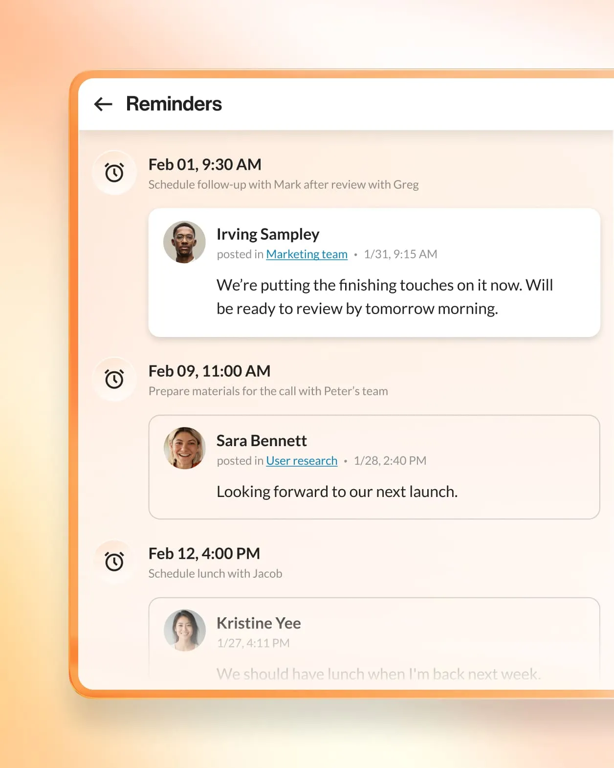 The Reminders feature for RingCentral Team Messaging